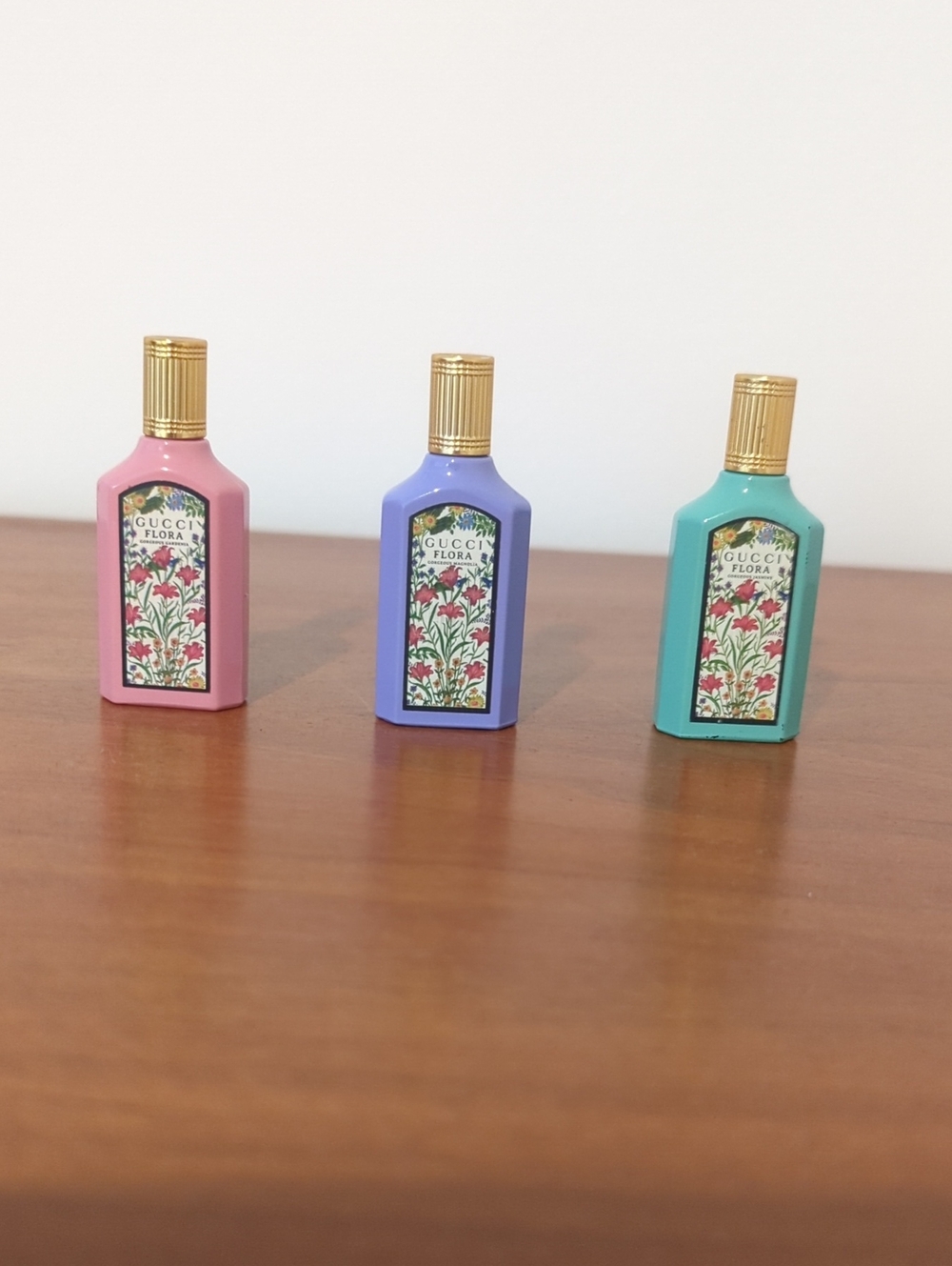 Gucci Flora Mini Bath & Body Bottles - Pink, Lavender, Teal